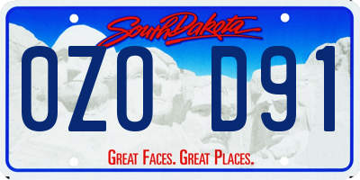 SD license plate 0ZOD91