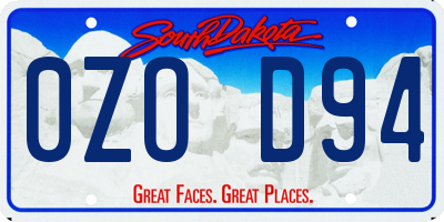 SD license plate 0ZOD94