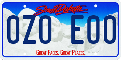 SD license plate 0ZOE00