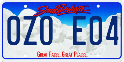 SD license plate 0ZOE04