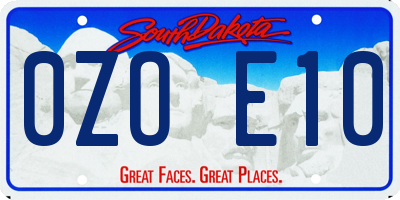 SD license plate 0ZOE10