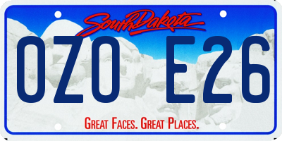 SD license plate 0ZOE26