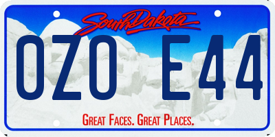 SD license plate 0ZOE44