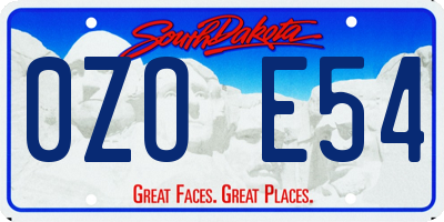 SD license plate 0ZOE54