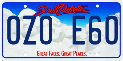 SD license plate 0ZOE60