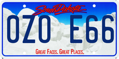 SD license plate 0ZOE66