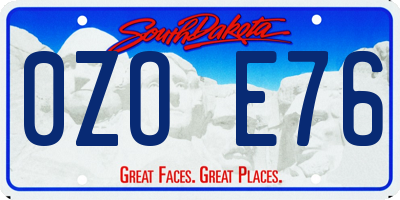 SD license plate 0ZOE76