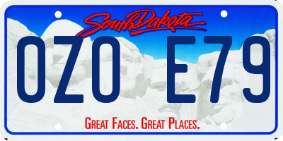 SD license plate 0ZOE79
