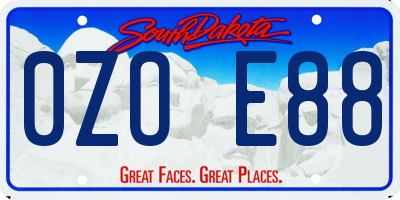 SD license plate 0ZOE88