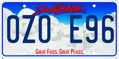 SD license plate 0ZOE96