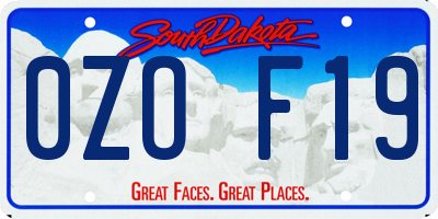 SD license plate 0ZOF19