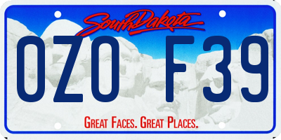 SD license plate 0ZOF39