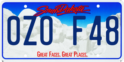 SD license plate 0ZOF48