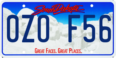 SD license plate 0ZOF56