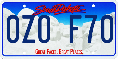 SD license plate 0ZOF70