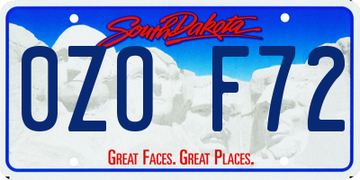 SD license plate 0ZOF72