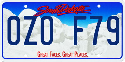 SD license plate 0ZOF79