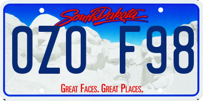 SD license plate 0ZOF98
