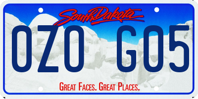SD license plate 0ZOG05