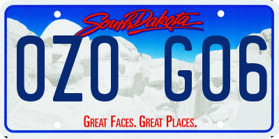 SD license plate 0ZOG06