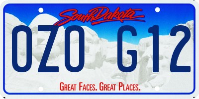 SD license plate 0ZOG12