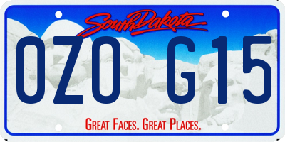 SD license plate 0ZOG15