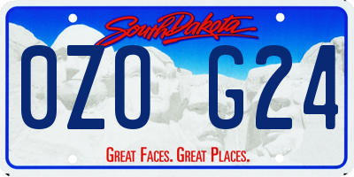 SD license plate 0ZOG24