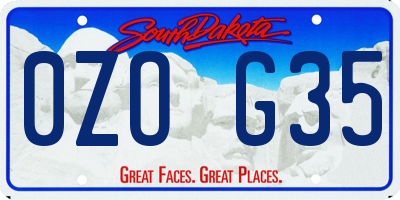 SD license plate 0ZOG35