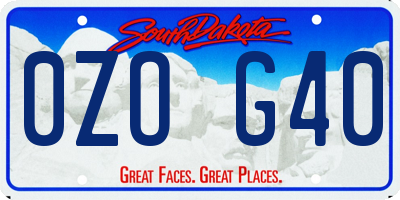 SD license plate 0ZOG40