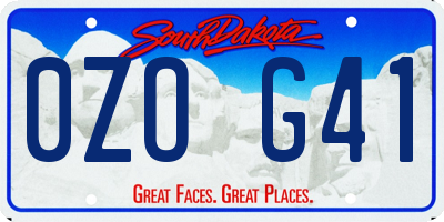 SD license plate 0ZOG41