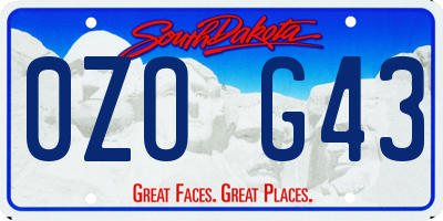 SD license plate 0ZOG43