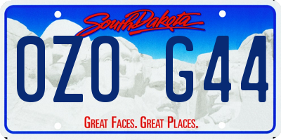 SD license plate 0ZOG44