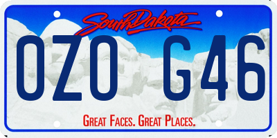 SD license plate 0ZOG46