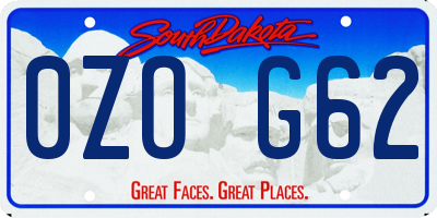 SD license plate 0ZOG62