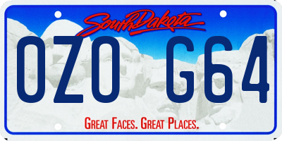 SD license plate 0ZOG64