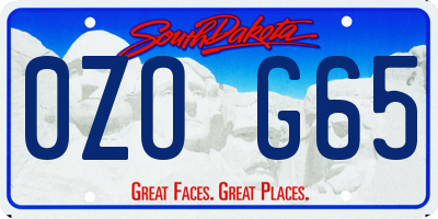 SD license plate 0ZOG65