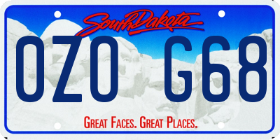 SD license plate 0ZOG68