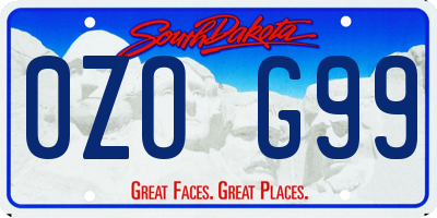 SD license plate 0ZOG99