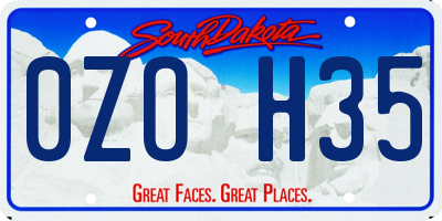 SD license plate 0ZOH35
