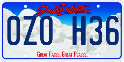 SD license plate 0ZOH36