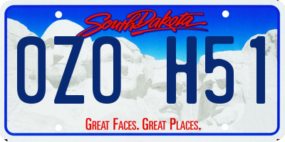 SD license plate 0ZOH51