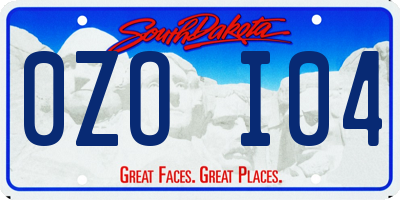 SD license plate 0ZOI04