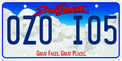 SD license plate 0ZOI05