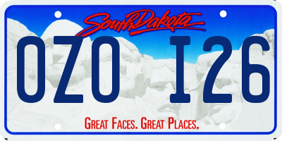 SD license plate 0ZOI26