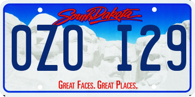 SD license plate 0ZOI29