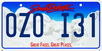 SD license plate 0ZOI31