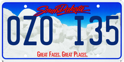 SD license plate 0ZOI35