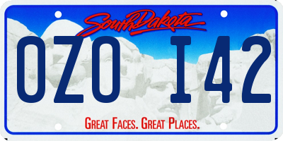 SD license plate 0ZOI42