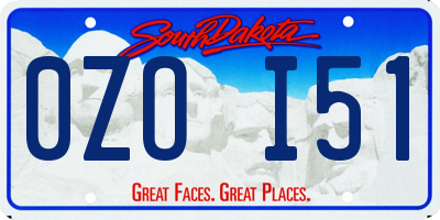 SD license plate 0ZOI51