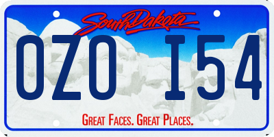 SD license plate 0ZOI54